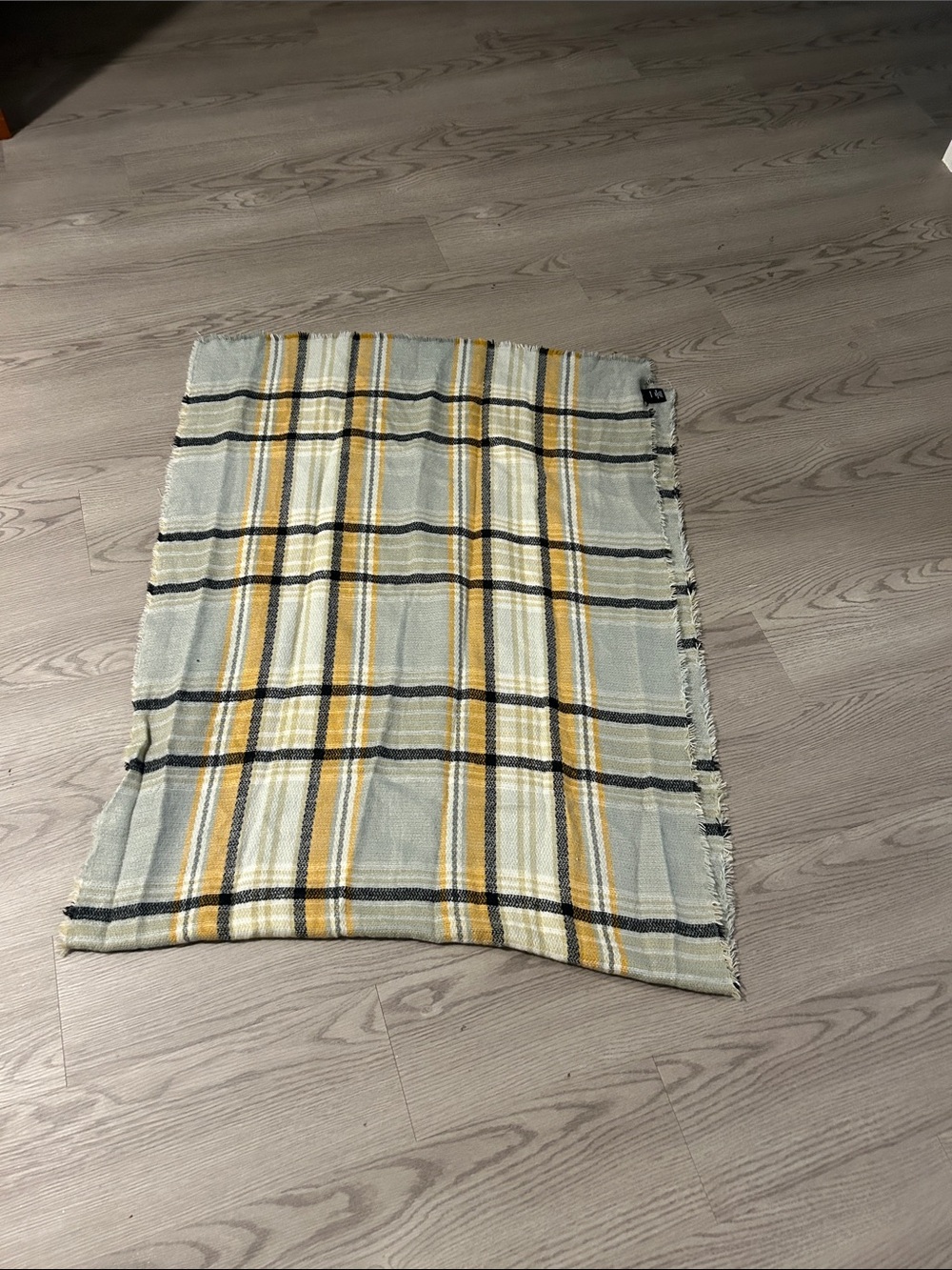 City Streets Plaid Scarf in Black, Mustard & Grey